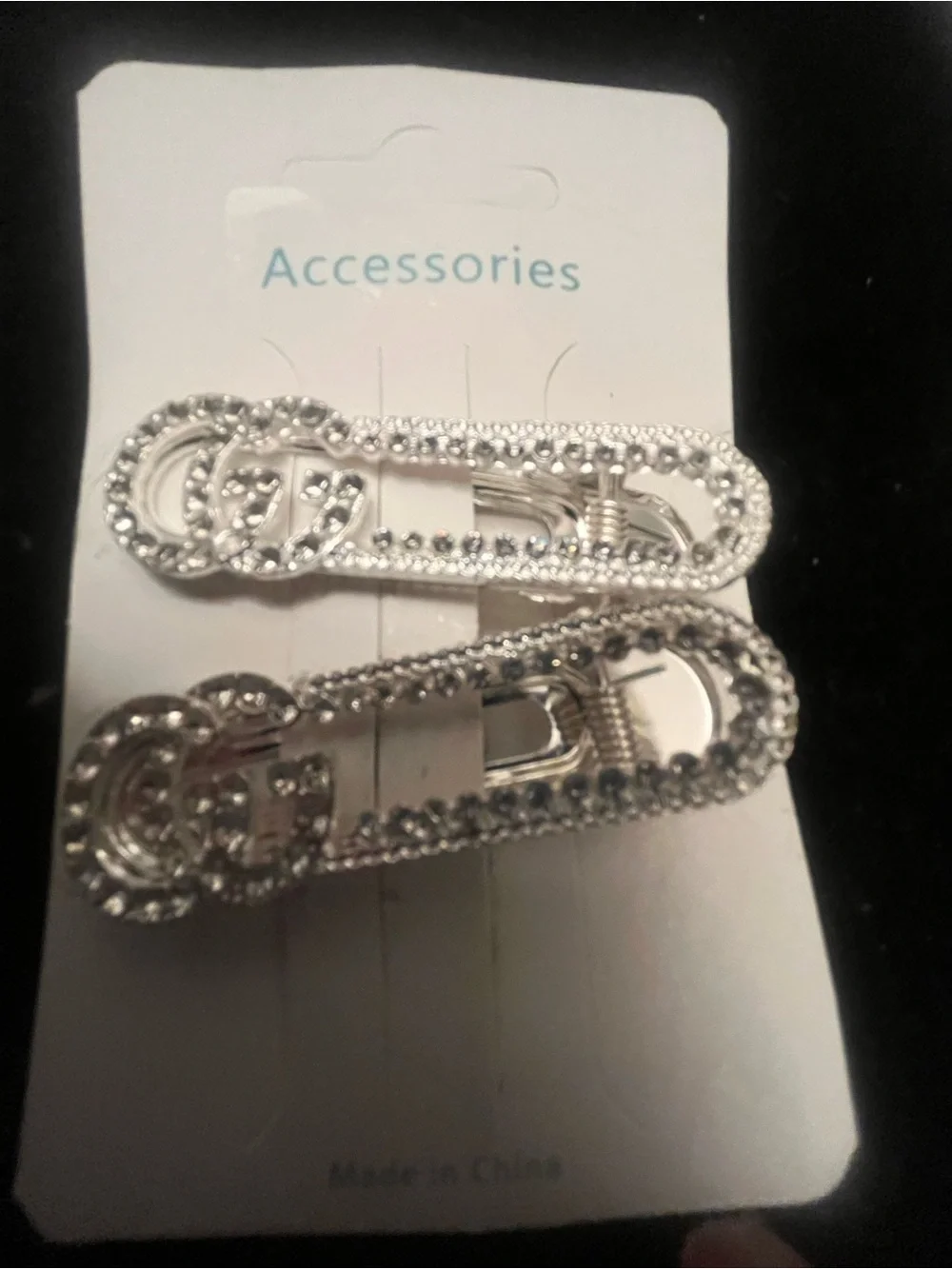 Silver Rhinestone Decorative Hair Clips for Women
